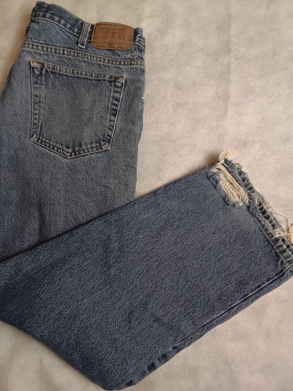 Vtg Faded Glory 38x30 Mens Work Jeans Original Fit Straight Leg Paint Frays Y2K